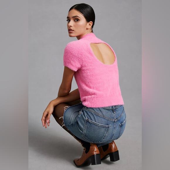 Anthropologie Maeve Eyelash Mock-Neck Sweater - Picture 2 of 7